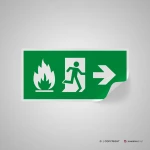 Cartello uscita d'emergenza con fiamma mod. 2:1