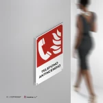 Cartello telefono antincendio con testo mod. verticale