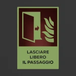 Cartello porta tagliafuoco antincendio con testo mod. verticale