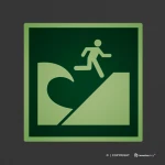 Cartello area di evacuazione tsunami E062