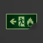 Cartello uscita d'emergenza con fiamma mod. 2:1
