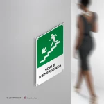 Cartello scale d'emergenza con testo mod. verticale