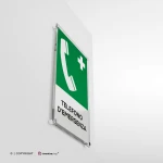Cartello telefono d'emergenza con testo mod. verticale