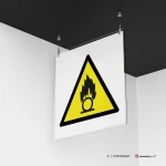 Cartello pericolo sostanze comburenti W028