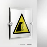 Cartello di pericolo attenzione scogliera instabile W053