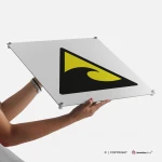 Cartello attenzione zona pericolo tsunami W056