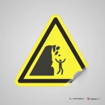 Cartello di pericolo attenzione scogliera instabile W053