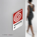 Cartello idrante antincendio con testo mod. verticale