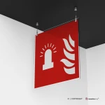 Cartello con luce lampeggiante allarme antincendio F018