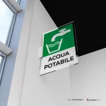 Cartello acqua potabile con testo mod. verticale