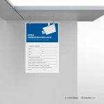 Cartello area videosorvegliata con legge mod. verticale