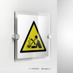 Cartello pericolo di spostamento rapido del materiale da piegare nella pressa W032