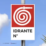 Cartello idrante antincendio con testo mod. verticale