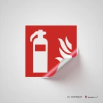 Cartello antincendio con estintore o con estintore e fiamma F001