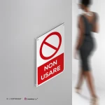 Cartello non usare con testo mod. verticale