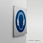 Cartello obbligo di indossare la cuffia antirumore M003