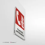 Cartello telefono antincendio con testo mod. verticale