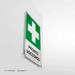 Cartello pronto soccorso con testo mod. verticale