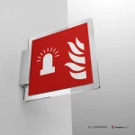 Cartello con luce lampeggiante allarme antincendio F018