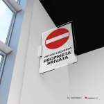 Cartello vietato l'accesso proprietà privata con testo mod. verticale