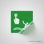 Cartello punto di chiamata persona in mare E069