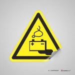 Cartello attenzione carica della batteria in corso W026