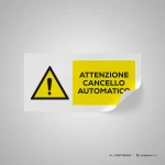Cartello attenzione cancello automatico mod. 2:1