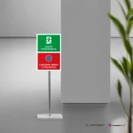 Cartello uscita d'emergenza e lasciare libero il passaggio mod. verticale