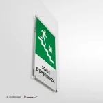 Cartello scale d'emergenza con testo mod. verticale