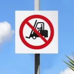 Cartello divieto di transito ai carrelli elevatori P006