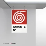 Cartello idrante antincendio con testo mod. verticale