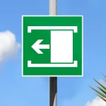 Cartello porta con apertura scorrevole a destra o sinistra E033 / E034