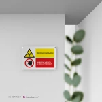 Cartello pericolo radiazioni, vietato l'ingresso ai non autorizzati mod. orizzontale