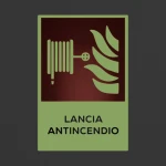 Cartello lancia antincendio con testo mod. verticale