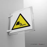 Cartello di pericolo attenzione deflusso acque reflue W055
