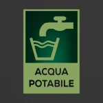 Cartello acqua potabile con testo mod. verticale