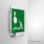 Cartello punto di chiamata persona in mare E069