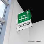 Cartello borsa medica d'emergenza con testo mod. verticale