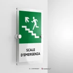 Cartello scale d'emergenza con testo mod. verticale