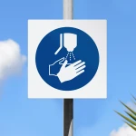 Cartello obbligatorio disinfettare le mani M061