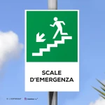 Cartello scale d'emergenza con testo mod. verticale