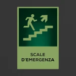 Cartello scale d'emergenza con testo mod. verticale