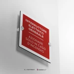Cartello interruttore elettrico generale