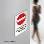 Cartello vietato l'accesso proprietà privata con testo mod. verticale
