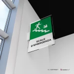 Cartello scale d'emergenza con testo mod. verticale
