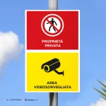 Cartello proprietà privata, area videosorvegliata mod. verticale