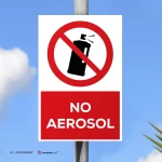 Cartello no aerosol con testo mod. verticale