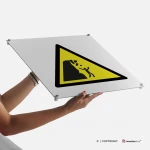 Cartello di pericolo attenzione scogliera instabile W053