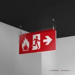 Cartello uscita d'emergenza antincendio mod. 2:1