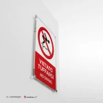 Cartello vietato tuffarsi con testo mod. verticale